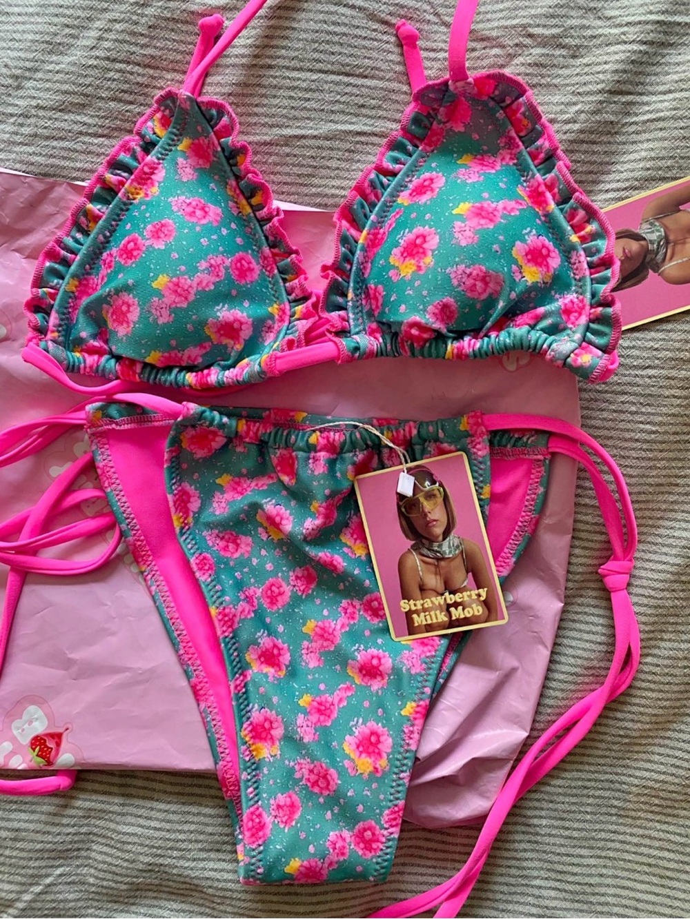 BNWT Strawberry Milk Mob Bikini Small